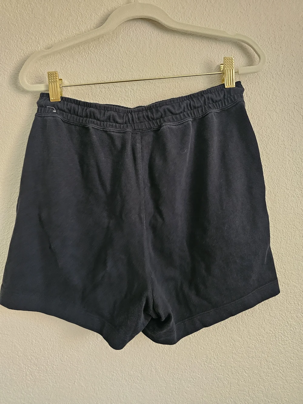 Nike Black Drawstring Fleece Shorts with White Swoosh